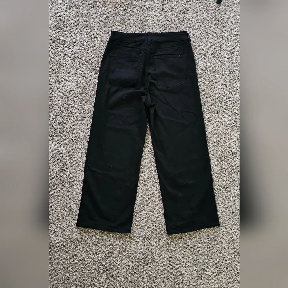 J. Crew Curvy Wide-Leg Crop Jeans in Black Size 28